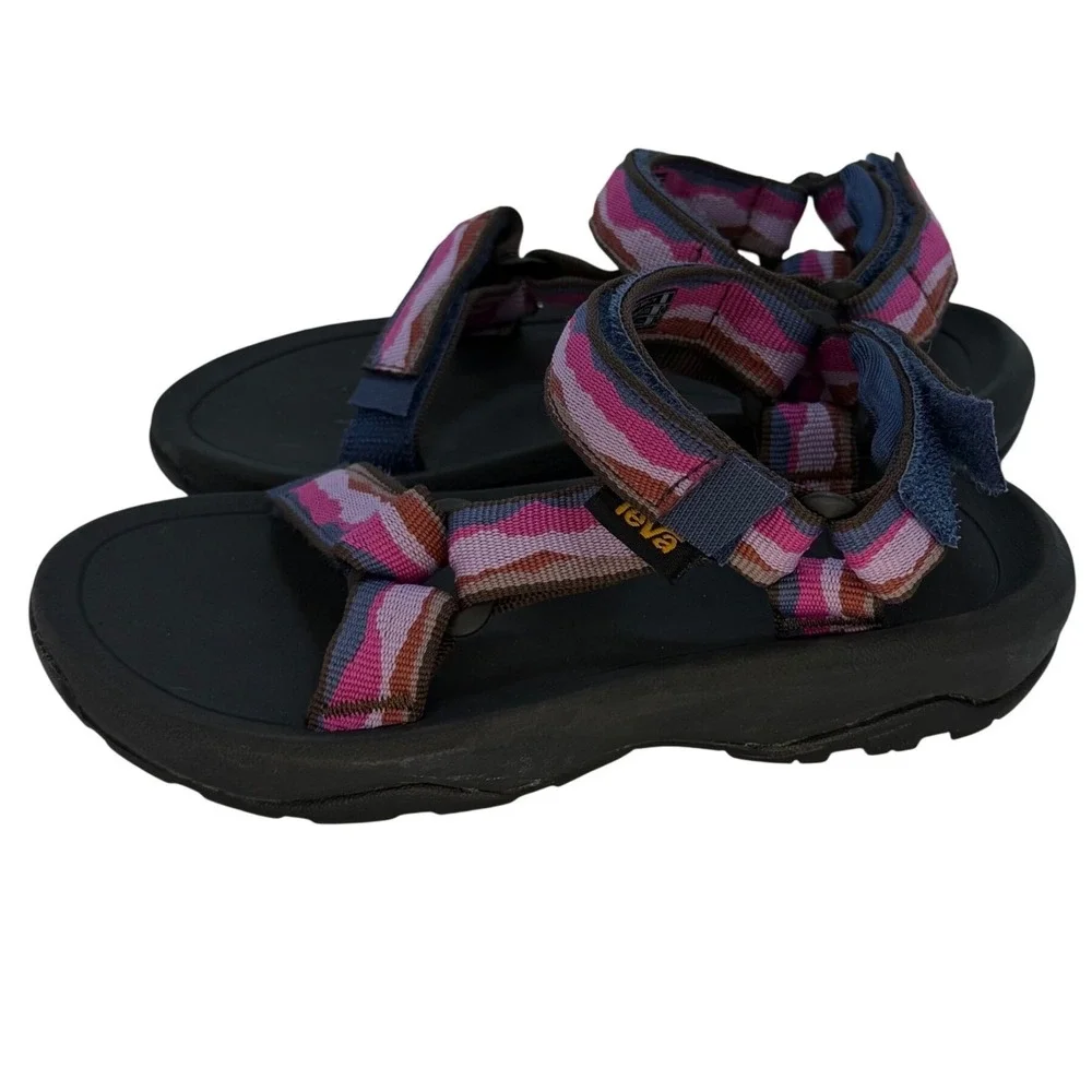Teva Hurricane XLT2 Kids Sport Sandals Pink Multi Geometric Strappy Size 11